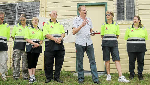 Heartening: The member for Clarence, Steve Cansdell, at the official opening of the Glenreagh Heart Start Shed. The program’s founder, Geoff Hicks, is to his left. Heartening: The member for Clarence, Steve Cansdell, at the official opening of the Glenreagh Heart Start Shed. The program’s founder, Geoff Hicks, is to his left.